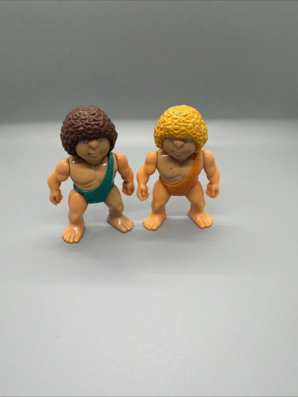2 Vint. 1987 Playskool Definitely Dinosaurs Caveman Figurines Zinder And Kronar